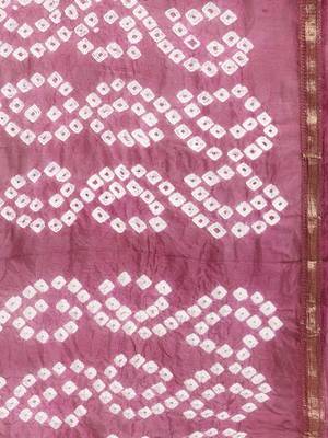Geroo Jaipur Maroon Hand Crafted Bandhani art silk saree 4