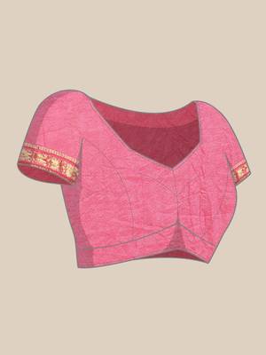 Geroo Jaipur Maroon Hand Crafted Bandhani art silk saree 5