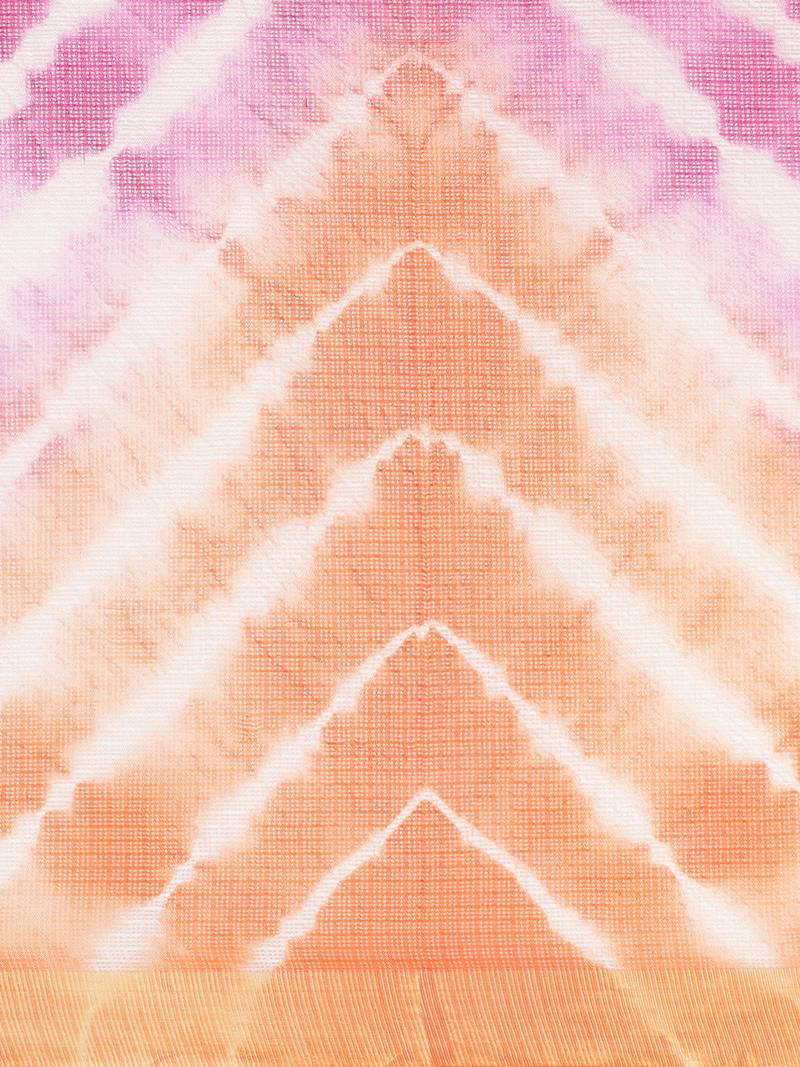 Geroo Jaipur Multi Hand Crafted tie & dye/Bandhani multi colour art Kota silk saree