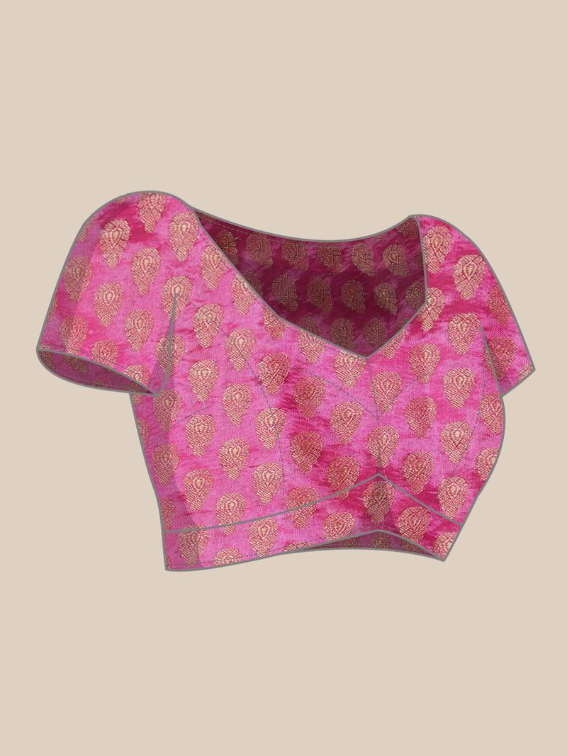 Geroo Jaipur Navy Blue Hand Crafted tie & dye/Bandhani art silk saree