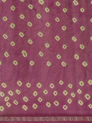   Maroon Hand Crafted tie & dye/Bandhani art silk saree 4