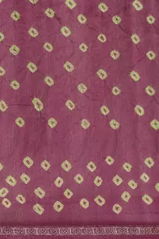   Maroon Hand Crafted tie & dye/Bandhani art silk saree