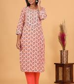Pink Floral Printed Kurta Pant Set