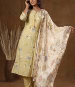 Yellow Printed Modal Suit Set