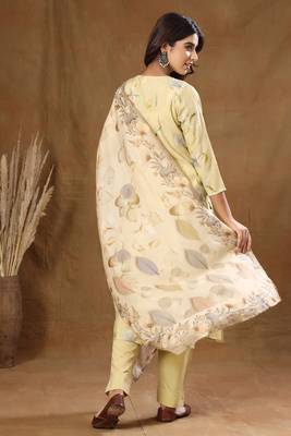 Yellow Printed Modal Suit Set 2