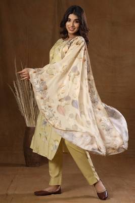 Yellow Printed Modal Suit Set 3