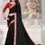 Women'S Black Plain Lace Work Silk Blend Saree