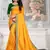 Women's Mustard Plain Lace Work Silk Saree