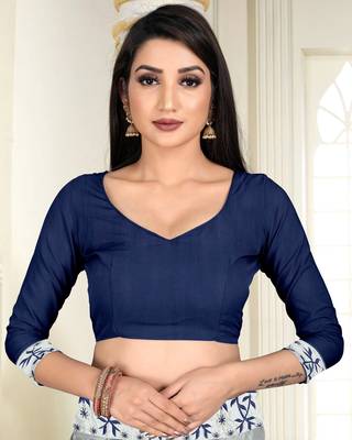 Sky Blue Dola Silk Embroidered Saree 5