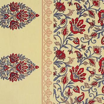 Maroon Border Tropical keri Design Cotton Double Bed Sheet 1