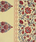 Maroon Border Tropical keri Design Cotton Double Bed Sheet