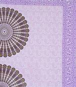 Purple Sanganeri Printed Cotton Double Bed Sheet