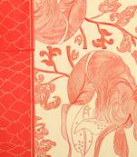 Orange Border With Cream Base Golden Pattern Super Fine Cotton  Double Bedsheet