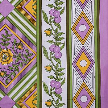 Floral diamonds purple yellow Double Bedsheet 3