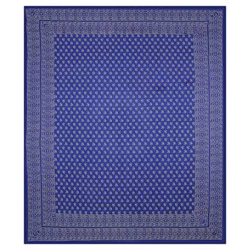 Double Bedsheet Royal Blue Small Leaf Print 2