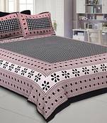 Double Bedsheet Black Color Rangoli Print