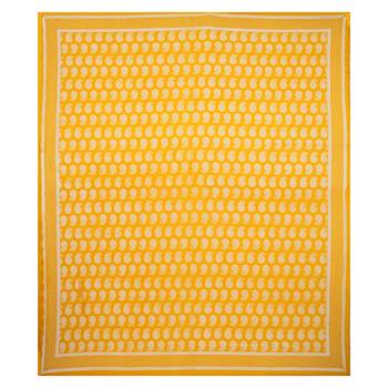 Paisley Double Bedsheet Mustard Yellow Color Fine Cotton With Two Pillow covers 2
