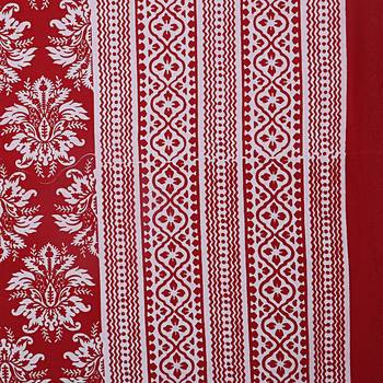 Double bedsheet Ruby Red Hand Block Floral Print 3