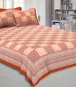 Double Bedsheet Burgundy Checkered Pattern