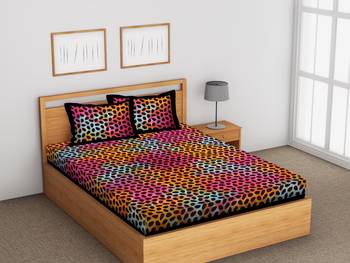 Tie And Dye Cow Print Black &amp white bedsheet 1