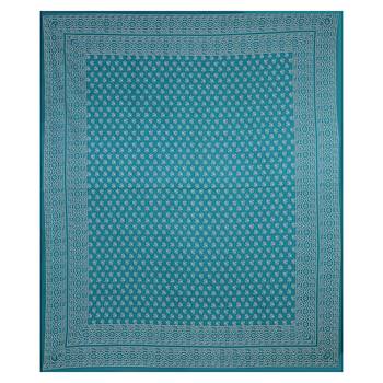 Double Bedsheet Aqua Green Small Leaf Print 2