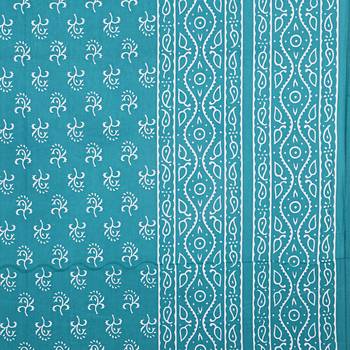 Double Bedsheet Aqua Green Small Leaf Print 3