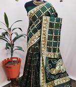 Kimisha Women'S Green Silk Woven Saree With Unstitched Blouse