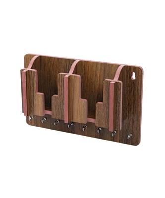 Unique Key Holder With Mobile Charging Watch Wallet Showpiece Storage Self Wooden Handcrafted Home & Office Decoration 3