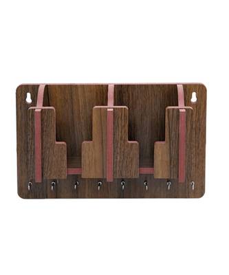 Unique Key Holder With Mobile Charging Watch Wallet Showpiece Storage Self Wooden Handcrafted Home & Office Decoration 5