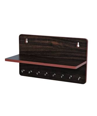 Unique Key Holder with Mobile Charging Watch Wallet Showpiece Storage Self Wooden Handcrafted Home & Office Decoration 5