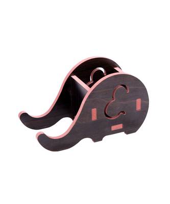 Wooden Wall Mounted/Table Top Multiple Use Key Rack,Mobile Holder - Decor Shelf Curve Wedge Hathi Stand 3