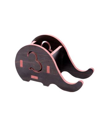 Wooden Wall Mounted/Table Top Multiple Use Key Rack,Mobile Holder - Decor Shelf Curve Wedge Hathi Stand 4