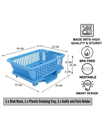 Durable Plastic Kitchen Sink Dish Rack Drainer Drying Rack Washing Basket with Tray for Kitchen Organizers   2