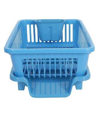 Durable Plastic Kitchen Sink Dish Rack Drainer Drying Rack Washing Basket with Tray for Kitchen Organizers   5
