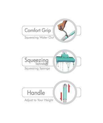 Sponge Absorber Quick Cleaning Mop with Squeezing Technology Adjustable Handle  4