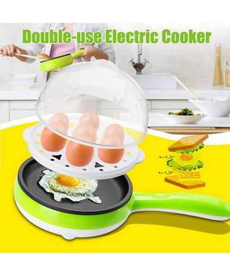  Double-Layer Non-Stick Pan Egg Steaming Machine Mini Electric Skillet Frying Pot and Frying Pan  6