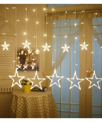  10 Stars Curtain String Lights, Window Curtain Lights with 8 Flashing Modes 1