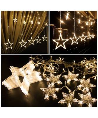  10 Stars Curtain String Lights, Window Curtain Lights with 8 Flashing Modes 4