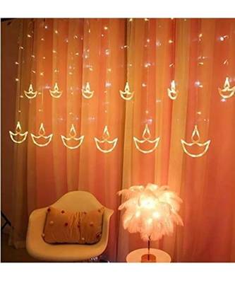  Diwali Diya Curtain Lights, String Lights with 10 Hanging Diya 138 LED String led 4