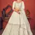 Pearl White Thread with Sequins embroidered art silk semi stitched lehenga