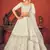 Pearl White Thread with Sequins embroidered art silk semi stitched lehenga