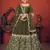 Olive Green Thread with Sequins embroidered art silk semi stitched lehenga
