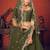 Olive Green Thread with Sequins embroidered art silk semi stitched lehenga