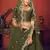 Olive Green Thread with Sequins embroidered art silk semi stitched lehenga