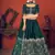 Rama green Thread with Sequins embroidered silk semi stitched lehenga