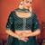 Rama green Thread with Sequins embroidered silk semi stitched lehenga