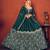 Rama green Thread with Sequins embroidered silk semi stitched lehenga