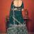 Rama green Thread with Sequins embroidered silk semi stitched lehenga