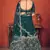 Rama green Thread with Sequins embroidered silk semi stitched lehenga