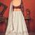 Pearl White Thread with Sequins embroidered art silk semi stitched lehenga